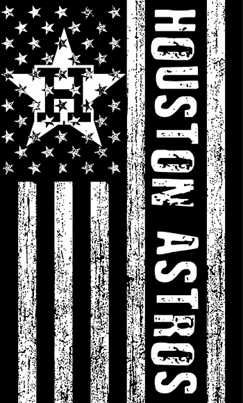 Houston Astros Black And White American Flag logo iron on paper